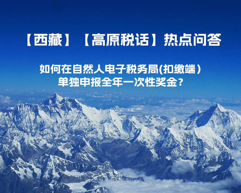 西藏自治區(qū)如何在自然人電子稅務(wù)局(扣繳端）單獨(dú)申報(bào)全年一次性獎(jiǎng)金？